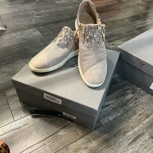 Giuseppe Zanotti Cream Embellished Sneakers